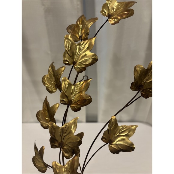 Vintage Home Interiors Brass Gold Metal Ivy Leaf Wall Decor Hanging Swag - Picture 2 of 5